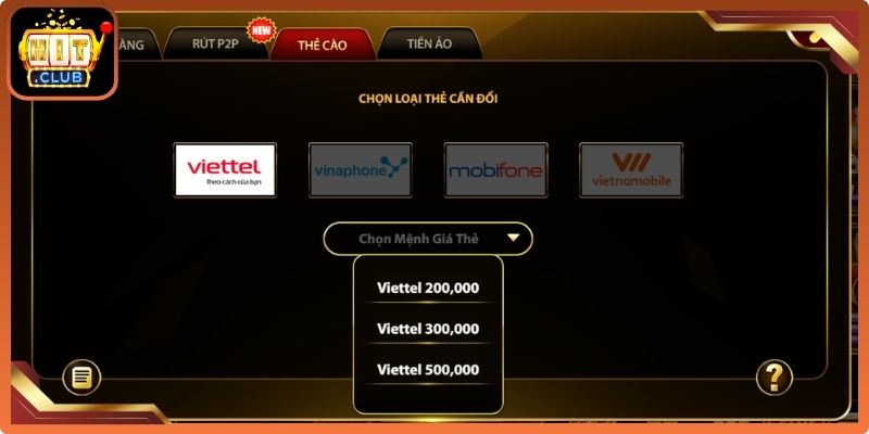 Rút tiền HitClub – Hướng dẫn chi tiết & an toàn 2026 2 Giao dịch nhanh bằng thẻ cào